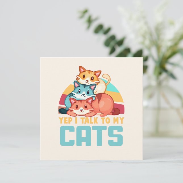 Ja, jag pratar med min katter-trio Cat Design 2 (Stående Fram)