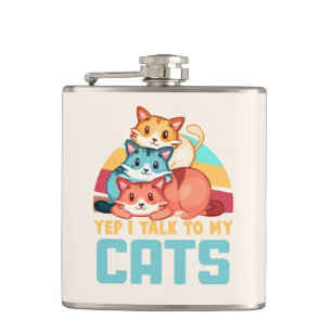 Ja, jag pratar med min katter-trio Cat Design 2 Fickplunta
