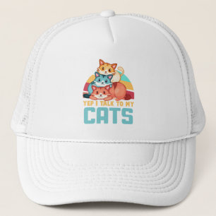 Ja, jag pratar med min katter-trio Cat Design 2 Keps