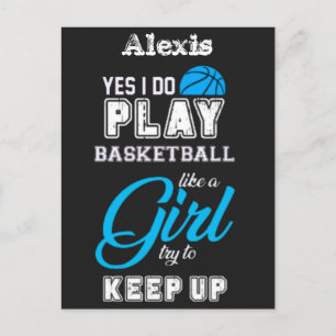Ja, jag spelar basketboll som en flicka blå vykort