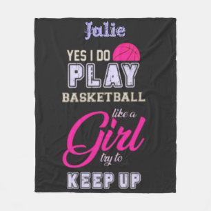 Ja, jag spelar basketboll som en Rosa Lila Fleecefilt