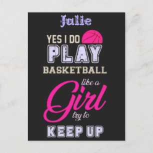 Ja, jag spelar basketboll som en Rosa Lila Vykort
