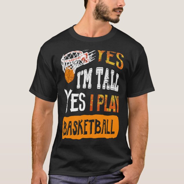 Ja, jag spelar basketboll t shirt (Framsida)
