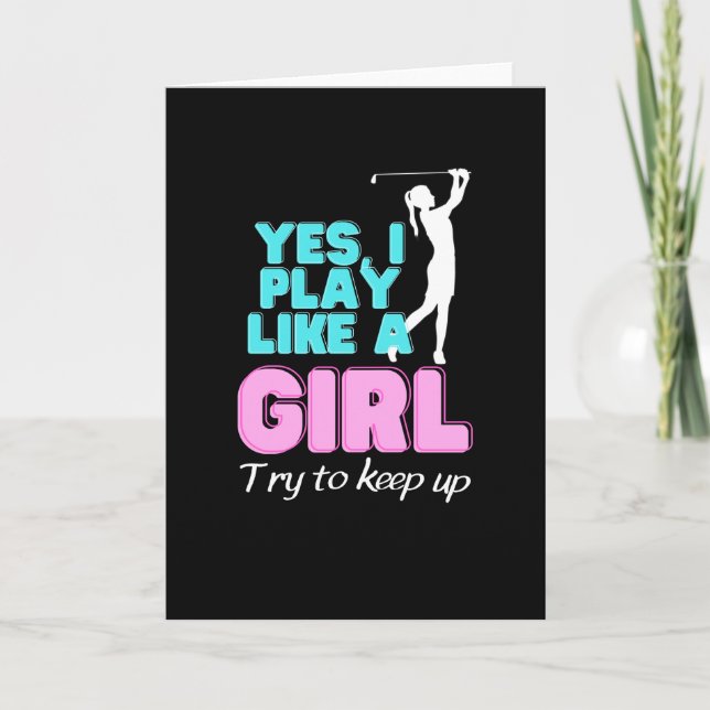 Ja, jag spelar som en tjej Golf Women Kort (Framsida)