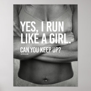 Ja, jag springa gillar en tjej - Girl Fitness -.pn Poster