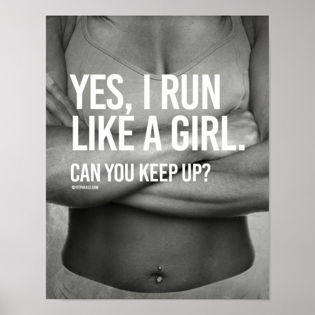 Ja, jag springa gillar en tjej - Girl Fitness -.pn Poster (Framsidan)