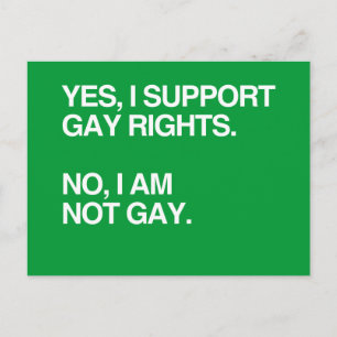 JA, JAG STÖDER GAY RIGHTS VYKORT