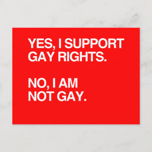 JA, JAG STÖDER GAY RIGHTS VYKORT