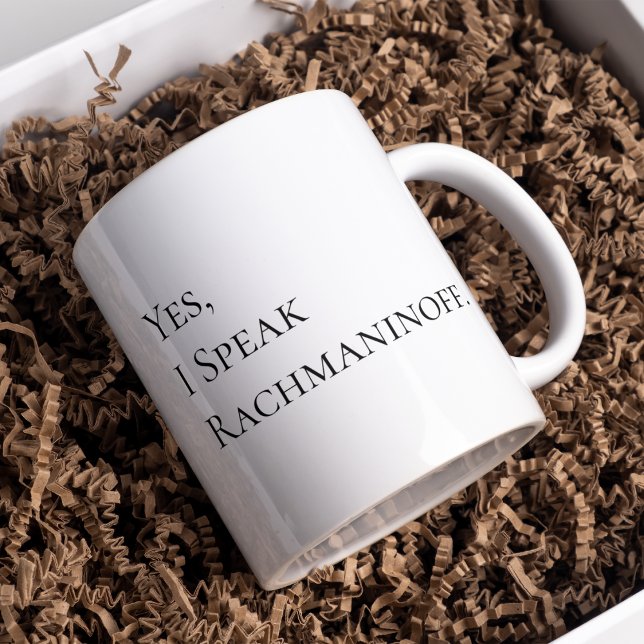 Ja, jag talar Rachmaninoff Black Bläck citat Mugg (Skapare uppladdad)