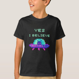 Ja jag tror utomjordisk flygande UFO rymdskepp Pix T Shirt