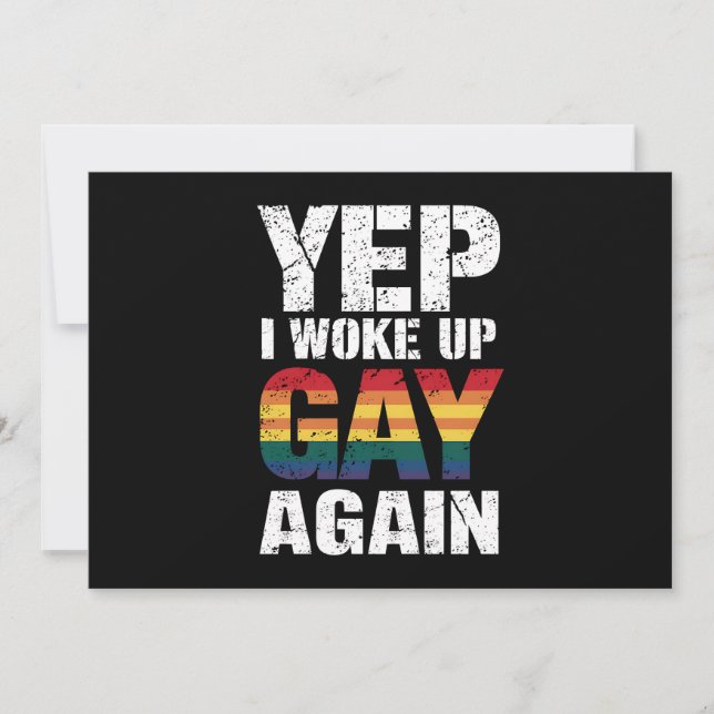 Ja, jag vaknade upp igen Pridet Rainbow Queer Gay Inbjudningar (Framsida)