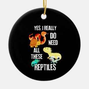 Ja, jag verkligen behöver alla tre reptiler julgransprydnad keramik