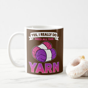 Ja, jag Verkligen behöver allt korsning av garnet Kaffemugg