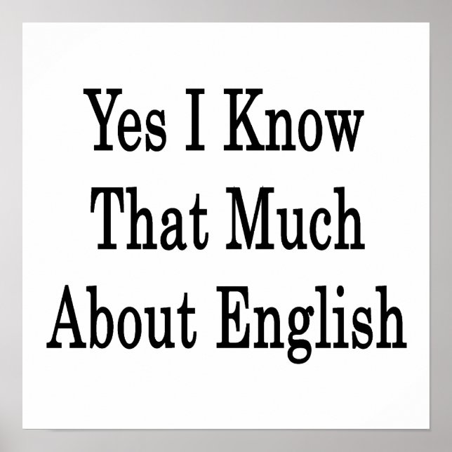 Ja, jag vet så mycket om engelska poster (Framsidan)