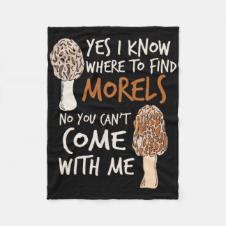 Ja, jag vet var jag ska hitta Morels I Mushroom Hu Fleecefilt
