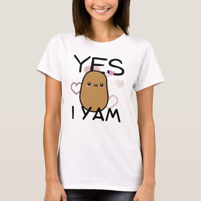 Ja, jag Yam Kawaii-potatissöta barn T Shirt (Framsida)
