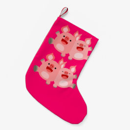 JA! Jullagret i Cute Tecknad Grisar Liten Julstrumpa