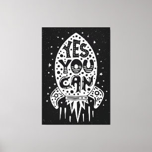 Ja kan du Rocketship Canvastryck