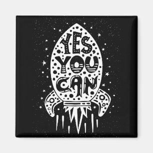 Ja kan du Rocketship Magnet