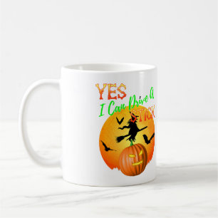 Ja kan jag köra en rolig Halloween för pinnen häxa Kaffemugg