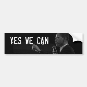 JA KAN VI bildekalet med det Obama fotoet Bildekal