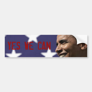 JA KAN VI bildekalet med det Obama fotoet Bildekal