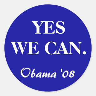 JA KAN VI., Obama '08 Runt Klistermärke