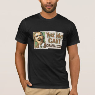 Ja kan vi! Obama 2008 mörkskjorta Tee