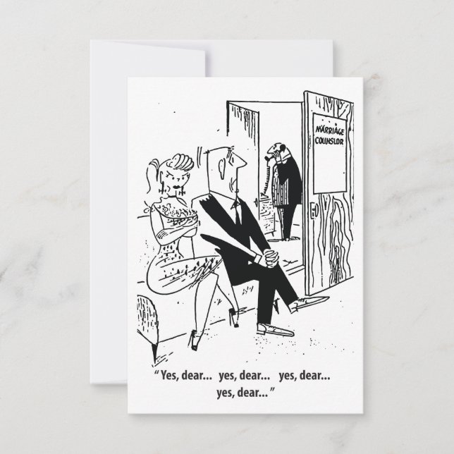 Ja kära, humor, äktenskapsrådgivare, rolig spara datumet (Framsida)