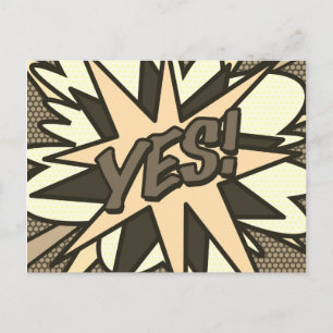 JA Kul Retro Serietidning Pop Art Vykort