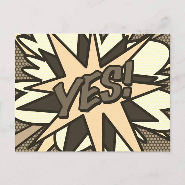 JA Kul Retro Serietidning Pop Art Vykort (Framsida)
