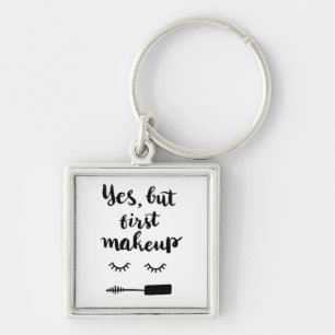 Ja men första Makeup Fyrkantig Silverfärgad Nyckelring