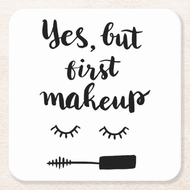 Ja men första Makeup Underlägg Papper Kvadrat (Framsidan)
