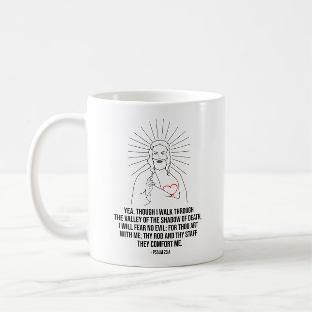Ja, men jag går genom dalen kaffemugg (Vänster)