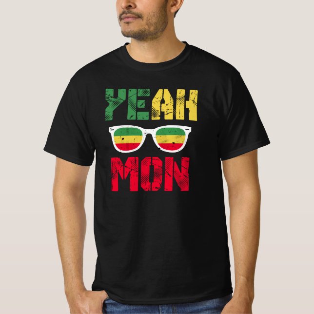 Ja Mon Jamaican Vacation Jamaica Reggae Rastafar T Shirt (Framsida)