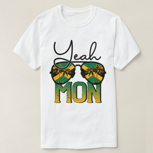 Ja Mon Sunglasses Jamaica Flagga, Jamaica Resa T Shirt (Design framsida)