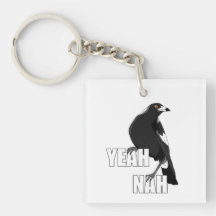 Ja, nej, australisk slang magpie nyckelring