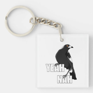 Ja, nej, australisk slang magpie nyckelring