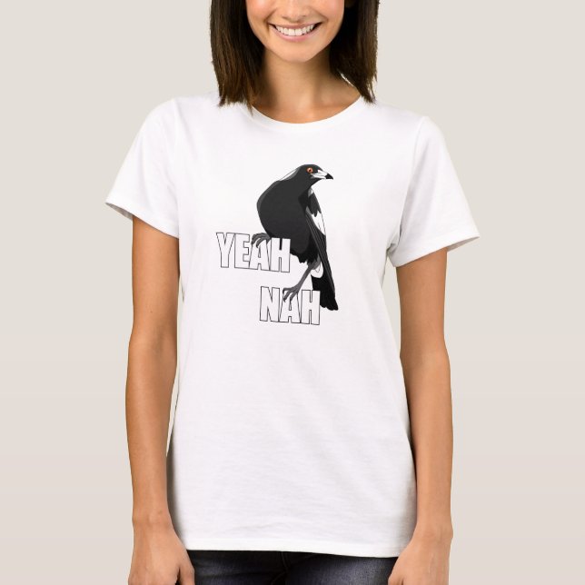 Ja, nej, australisk slang magpie shirt t shirt (Framsida)