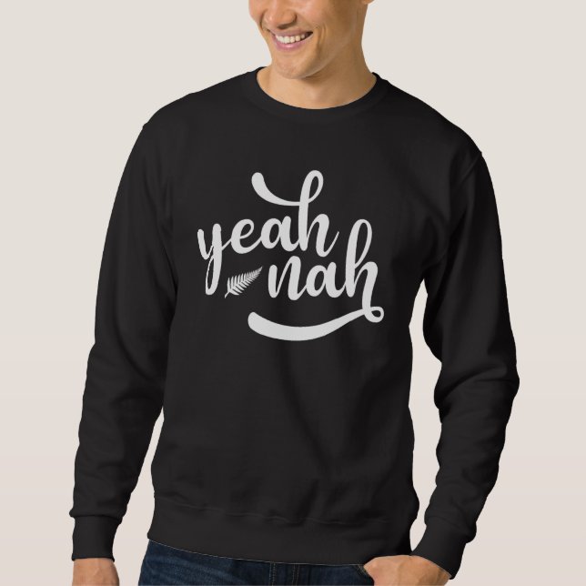 Ja Nej Kiwi Slang Silver Fern New Zealand Nz Exp Lång Ärmad Tröja (Framsida)
