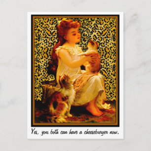 Ja, ni kan båda ha en ostburgare nu. vykort