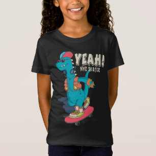 Ja! NYC Skater Dinosaur Funny Graphic T Shirt