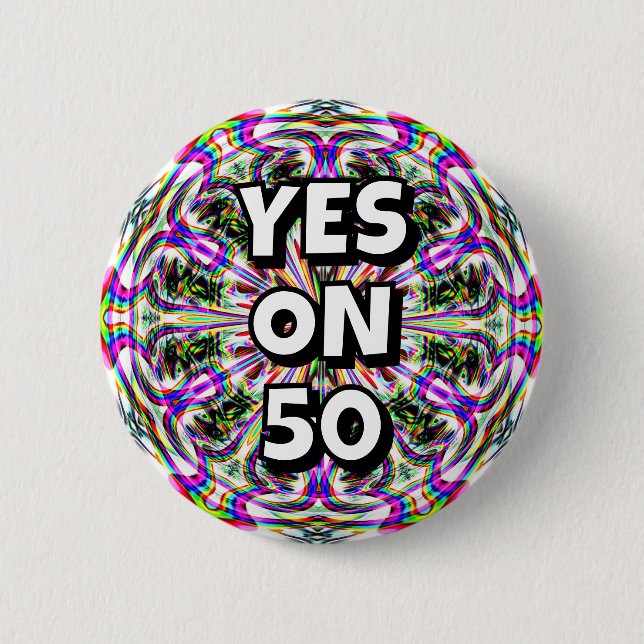 JA PÅ 50 (du kan byta ord) Knapp (Framsida)
