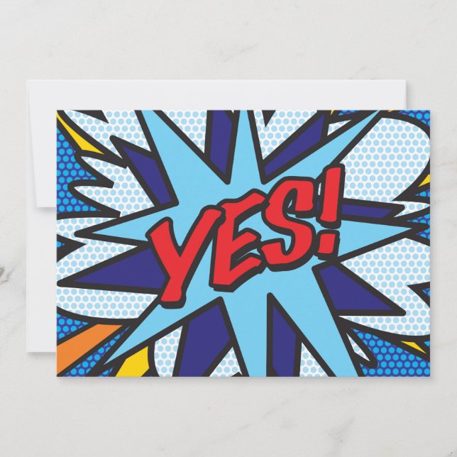 JA Rolig Retro Serietidning Pop Art Inbjudningar (Framsida)