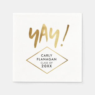 Ja! Roligt Guld Studenten Firande Party Pappersservett