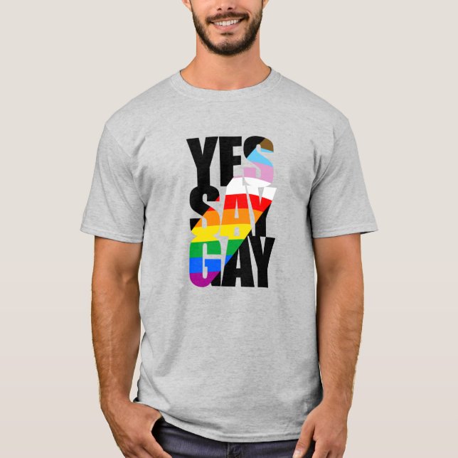 Ja Säg Gay T Shirt (Framsida)