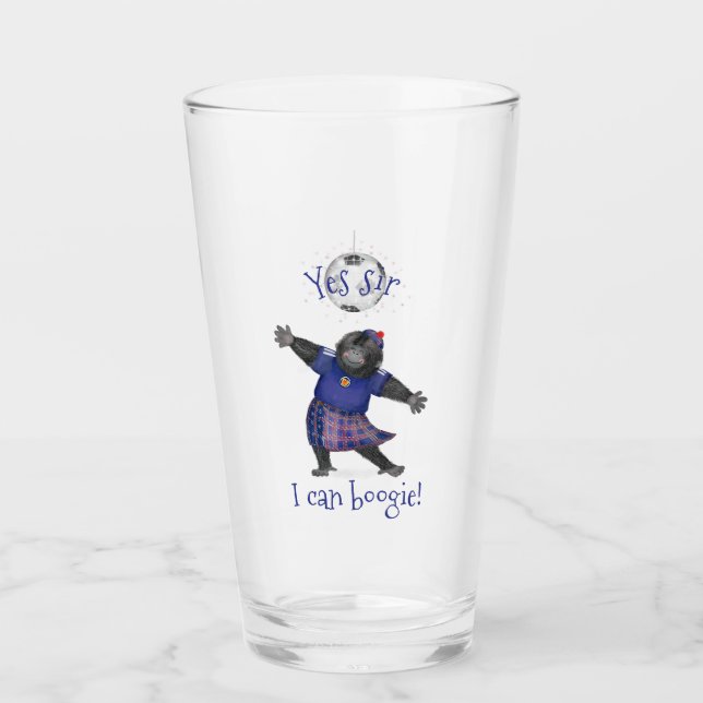Ja sir, jag kan boogie gorilla fotboll pintglas glaskopp (Framsida)