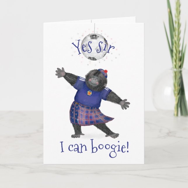 Ja sir, jag kan boogie gorilla fotbollskort kort (Framsida)