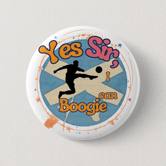 Ja Sir jag kan Boogie med Fotbollsspelare  Knapp (Framsida)