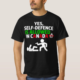 Ja självförsvar är tillåtet i Kanada Rollig Stickm T Shirt